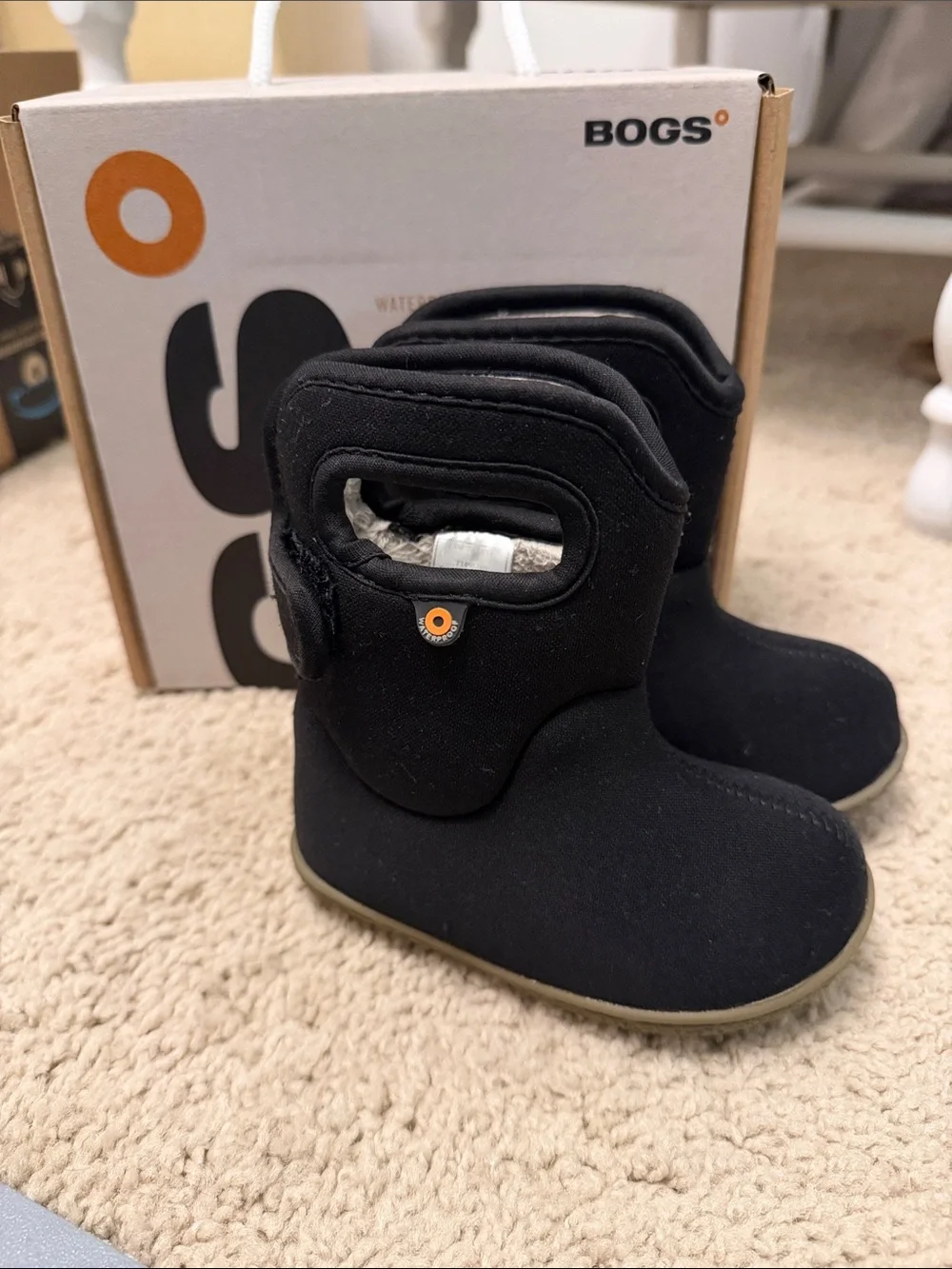 Bogs Waterproof Kids Black Winter Pull-On Boots